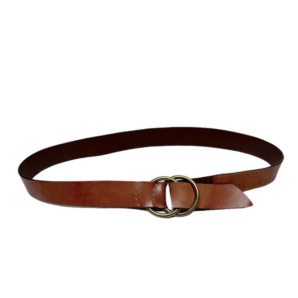 GAP Accessories - GAP brown leather double ring belt large